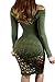 Pretid Women Off Shoulder Burning Hole Hollow Out Flowers Bandage Dress
