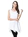 JollieLovin Womens Plus Size Loose-fit Sleeveless T-Shirt Tank Tunic Top(L, White)