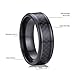 TGNEL 8mm Black Zirconium Rings with Carbon Fiber Inlay Wedding Bands for Men Beveled Edge Comfort Fit (8)