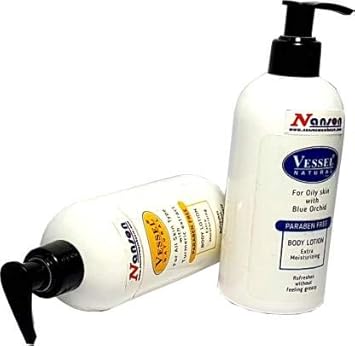 Vessel Natural Paraben Free Body Lotion Combo(Blue Orchid+Turmeric Extract),300 ml.each (600 ml) (600 ml)