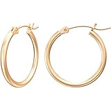 Gacimy Rose Gold Hoop Earrings for Women, 14K Rose