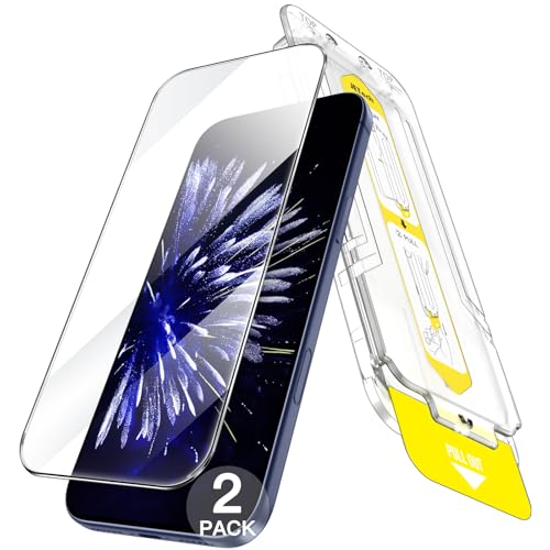 JETech Screen Protector for iPhone 17 Pro 6.3 Inches, Super Easy Installation Kit in 10 Seconds with Tray Alignment Only Step, Tempered Glass Anti-Fingerprint, 2 Units