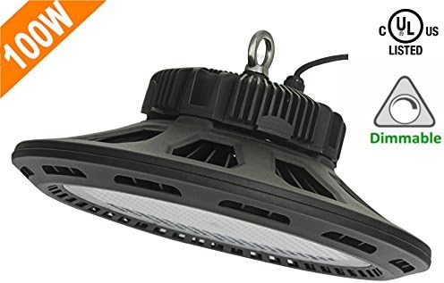 CYLED 100W UFO High Bay Lighting,Dimmable UL Listed,250W HPS/MH Bulbs Equivalent,10000-12000lm,Waterproof,Daylight White,6000K,120¡ãBeam, Super Bright Commercial Lighting