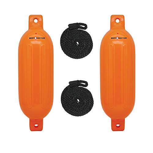 Extreme Max Standard 3006.7596 BoatTector Inflatable Fender Value 2-Pack-6.5" x 22", Neon Orange
