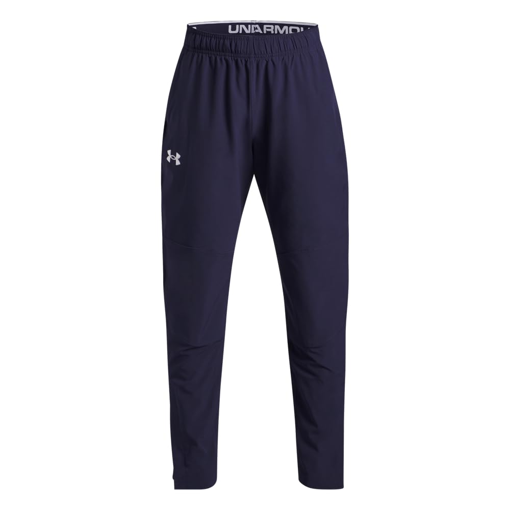 Under Armour Boys’ Hockey Warm Up Pants, (410) Midnight Navy / / White, Medium