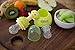 2 Easy Hold Fruit Feeder Pacifiers with Stands | Feeding Toy | Stand, Dust Cover, Medium and Large Silicone Pouches | Plus eBook on Starting Baby on Solid Food | Purple & Green 2 Pack