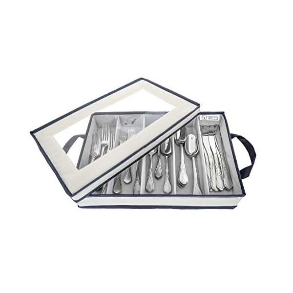 Chapman & Grand Flatware Storage Chest, Container Box with Lid for