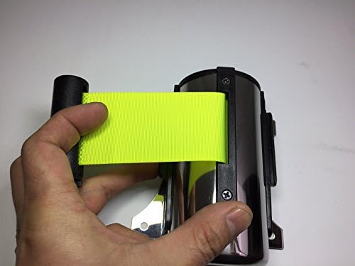 FixtureDisplays Stanchion Queue Barrier Post Wall Mount Retractable Ribbon 10' Belt Neon Green