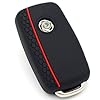 Finest-Folia Sleutelhoes, VA honingraatpatroon voor 3 toetsen, autosleutel, siliconen hoes, zwart