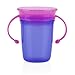 Nuby Plastic 1pk No Spill 2-Handle 360 Degree Wonder Cup - Colors May Vary, Red/Green/Pink/Aqua/Purple/Orange