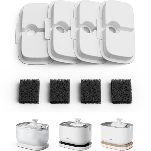 PETLIBRO Katzenbrunnen Filter 4er Pack für Dockstream Trinkbrunnen für Katze PLWF005, PLWF115, PLWF105, 2-Monats-Set Ersatzfilter für Katzentrinkbrunnen