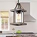 LNC Faux-Wood Pendant Lighting, Farmhouse Hanging Fixture with Glass Shades for Kitchen Island, Bedroom, Dining Room, Hallway and Foyer