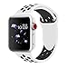 Band4u Apple Watch Band 42mm,Soft Silicone Strap Replacement Wristbands For Apple Watch Sport Series 3 Series 2 Series 1 NIKE+ Sports and Edition (42ML white/black)