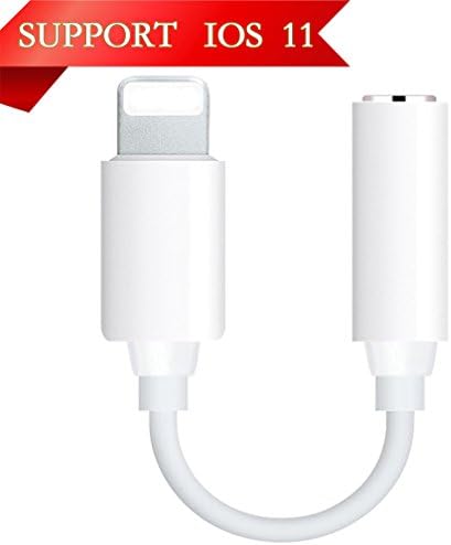 Lightning to 3.5mm Headphone Jack Adapter for iPhone7/7Plus iPhone8/8Plus iPhone10/X Jack Earphone Connector Cable Travel&amp;Music for iPhone7 AUX Female Audio Jack Earbud Cable Adaptor Support iOS11or12