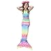 GALLDEALS 4pcs Swimmable Mermaid Tail for Kids Girls Princess Bikini Set Swimsuit Swimwear, 3-12Years