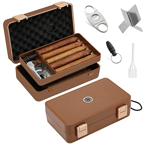 Travel Cigar Humidor Box Case Double layer design with Cigar