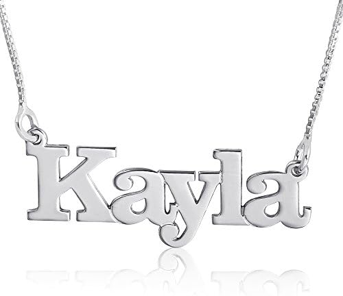 Sterling Silver Name Necklace Pendant - Custom Gift Personalized Any Name for Women, Girlfriend