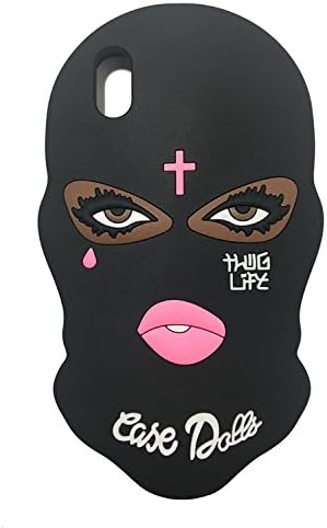 iPhone X Case, 3D Cartoon Silicone Masked Eyes Torn Girl Jesus Christian Cross Cover for iPhone X