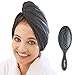 Ultra-Fine Microfiber Hair Towel Wrap - The Perfect Haircare - Anti-frizz Fast Drying Turban with Wet/Dry Brush primary