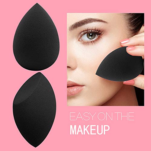 materasu non-latex makeup super soft 2pcs black sponge set blender BB cream,liquid with toothbrush foundation under 5 dollars …