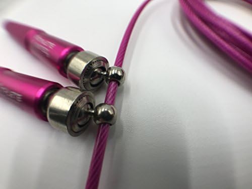 Athlete Ignited Aluminum Handle Ultra Durable 360° Rotating Ball Bearing Speed Jump Rope for Crossfit, MMA, WOD, Boxing, Kickboxing and all around Training (Pink)