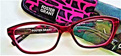 Foster Grant Peggy Magenta Reading Glasses with Case +2.50