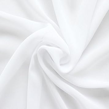 STOFFKONTOR Polyester Chiffon Stoff Meterware Weiss