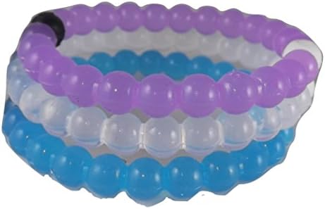 3 Silicone bracelets blue,purple white SMALL
