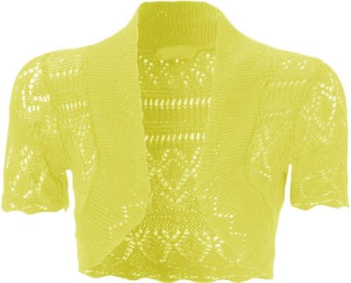 NEW CHILDREN GIRLS BOLERO CROCHET KNITTED SHRUGS SHORT CAP SLEEVE TOPS UK SIZE 2-13 YEARS