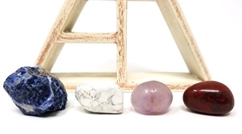 SAGITTARIUS Zodiac Crystal Healing Set / Tumbled Stones and Wooden Geometric triangle shelf in Gift Box / Astrology Sign Sagittarius Birth Stones - Thumbnail 5