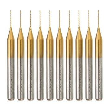 Generic 10 Pcs 1/8 Inch Shank Tungsten Steel Pcb Drill Bits 0.4 Mm Titanium Coated Carbide Pcb Drill Bit Set
