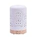 Essential Oil Diffuser, Aromatherapy Ceramic Home Decor Cover Aroma Diffuse with 4 Timer Mode & 7 Color Changing LED Lights (Flower pattern 2, White)thumb 1