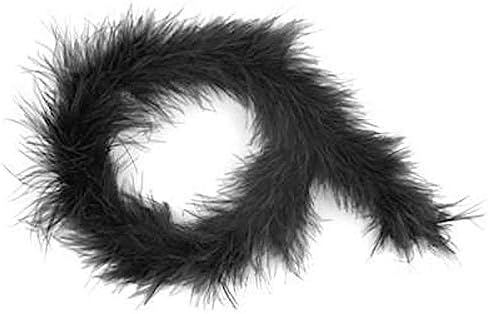 Black Soft Marabout Feather Boa Trim 10mt