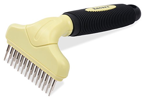 Fur-Tastic Double Row Undercoat Rake For Dogs, Long-Haired Dog Rake, Undercoat Rake For Dogs & Cats With Heavy Coat, Pet Brush To Reduce Shedding, Professional Quality Pet Grooming Brush
