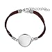Suede Leather Bracelet with Blank Cabochons Bezel Tray for Handmade Crafts Adjustable Flat Rope Wristband Fit 0.78'' 20Pcs