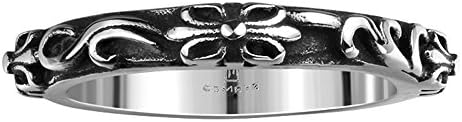 CHENGCAI 4mm Gothic Stainless Steel Punk Emboss Biker Ring (9)