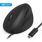 USB C Mouse, Jelly Comb Wired Type-C Ergonomic Vertical Mouse for Apple MacBook Pro 2017/2016, Matebook X, MacBook 12