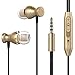 TFBOYS In-Ear Earphone Headset In-line Control Magnetic Clarity Stereo Sound Earphones with Mic For iPhone Mobile Phone MP3 MP4 (Gold)