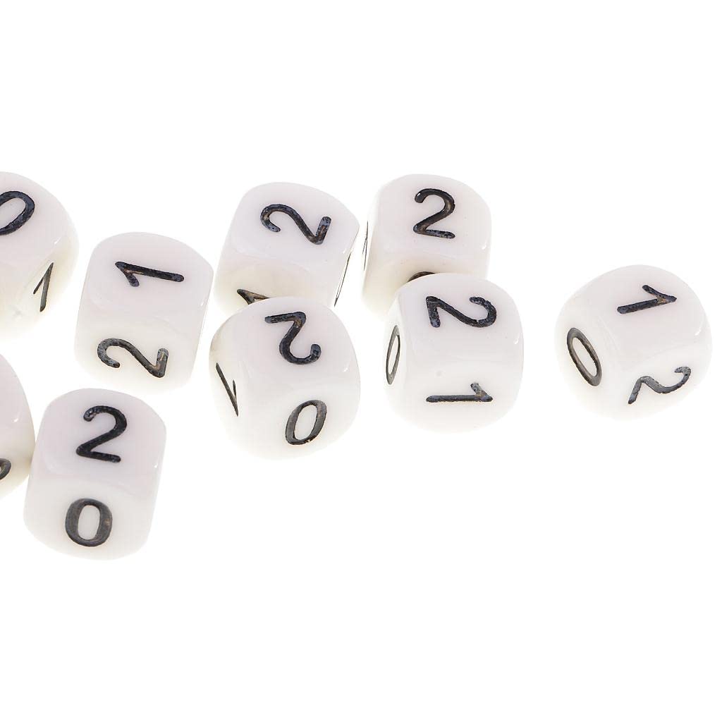 Fancyes 10PCS D6 Numeric 0 1 2 and Mathematics Game