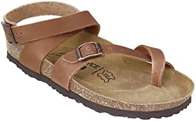 JOE N JOYCE Yana Leather Oiled Soft-Footbed Sandals Narrow