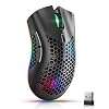 Gaming Mouse Wireless Rechargeable, USB Mouse Gaming, RGB Chroma Backlit Mouse, Hyperspeed Comfortable Grip Ergonomic…