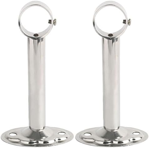 uxcell Household Wardrobe Clothes Closet Rod Bracket Pole Support Pipe Flange Holder Hanger 2pcs, 3.2cm Rod Max.D x 15cm Height