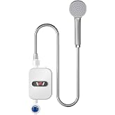 Vislone Instant Water Heaters LCD Digital Display Thermostatic Shower Water Heating Device Bathroom Waterproof 304 Stainless Steel Tankless Rapid Heating Machine for Home Hotel