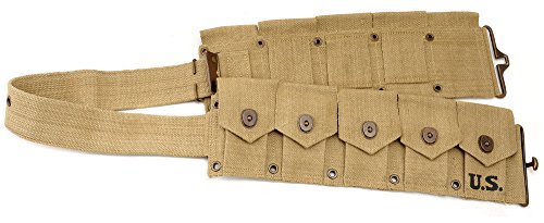 World War Supply US M1923 M1 Garand Cartridge Belt Khaki Marked JT&L 1942 up to 49" waist