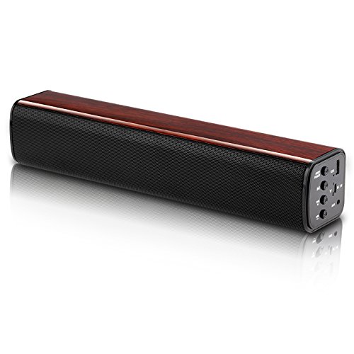 Bestfit Wireless Bluetooth Speaker Portable Soundbar (Wood)