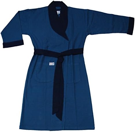 Curasanas Women's Functional Robe Large Steel Blue and Navy Blue