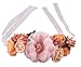 Love Sweety Rose Flower Crown Wreath Wedding Headband Wrist Band Set (Coral)