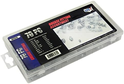 SAE &amp; Metric Hydraulic Lubrication Lube Grease Fitting Assortment Zerk 70 Pc
