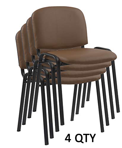 Modern STACKING CHAIRS in TAN/CAMEL PU Leather - for office, training, boardrooms, canteens, community centres and home. Sold in a (PACK of 4) chairs. - Thumbnail 6
