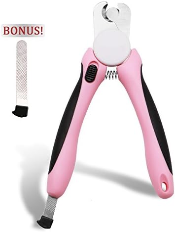 zhihu Pet Dog Nail Clippers and Trimmer with Safety Guard & Free Nail File for Large Dogs Pets, Free Flea Comb - Razor Sharp Blades (Blue)